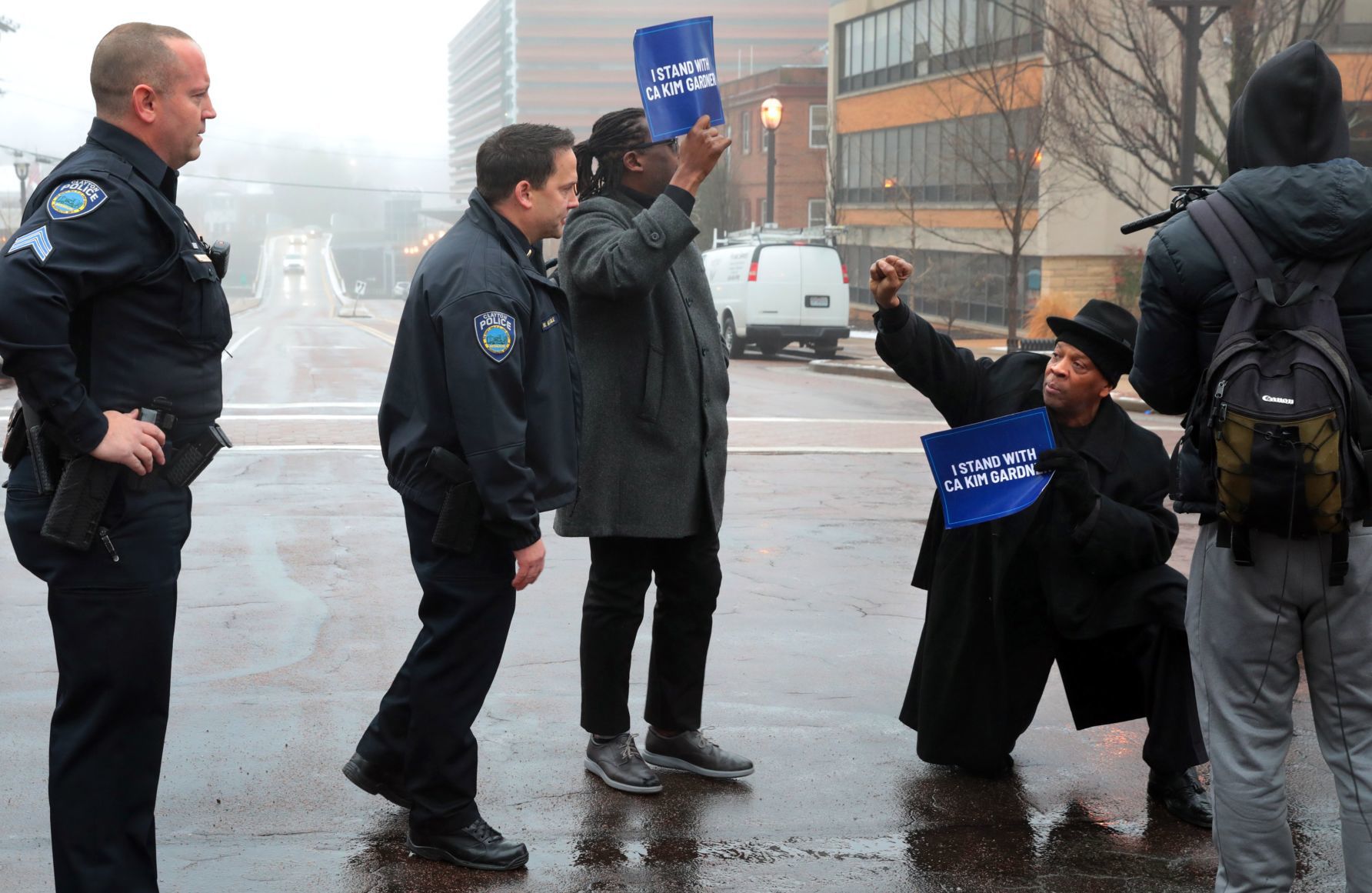 Protesters march in Clayton as St. Louis circuit attorney arrives for deposition